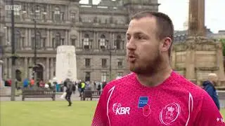 Reporting Scotland covering a 'Loyalist Defence League' gathering.