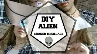 DIY choker necklace, holographic alien