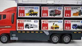 🚛💎 13 Luxury Tomica Cars ☆ Open, Load & Store in Convoy Truck!