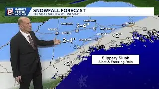 Another round of snow, with ice mixing in along the coast