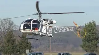 SE 313 B Alouette II landing at Airfield Punitz | F-GLPV