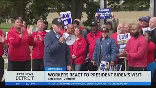 UAW workers react to President Joe Biden's visit