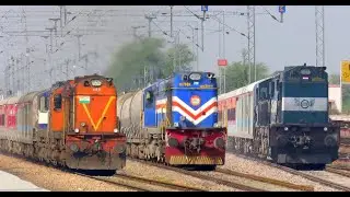[5 in 1] Beautiful ALCos Trains Full Speed │WDM 3A  WDG3A  Delhi - Rewari Stretch