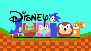 Disney Junior Logo with Sonic the Hedgehog Bumper ID Ident Drawing