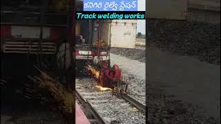 #Mobile Flash butt welding Machine #Kanigiri railway track welding works