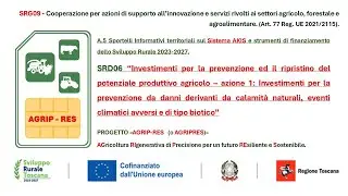 SRG09 Progetto AGRIP-RES  - Sistema AKIS - Bando SRG06 - CSR Toscana 2023/2027