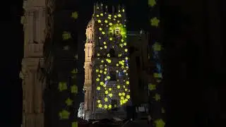 Malaga Cathedral Christmas light show 2025