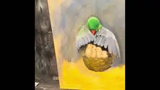 How to paint mother&rsquo;s love ( Bird sheltering chick )