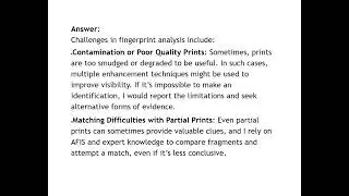 Forensic Scientist Interview Questions: Latent Fingerprint Analysis