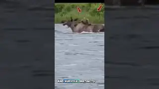 Лось под атакой! 🦌🐻 Аляска #США #ПриродаАляски #ЖизньНаАляске