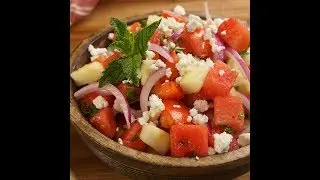 Greek-Style Watermelon Salad with Feta & Mint