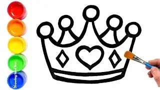 King and Queen Crown Draw King Crown with Colors & Circles + Baby Shark Song | Learn Colors for Kids