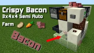 Minecraft - Semi Auto Pig Breeder, cooker and carrot farm (Smallest  farm in minecraft 1.8 3x4x4)