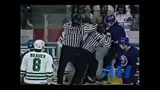 AHL Dec. 8, 1990 Springfield Indians v Capital District Islanders (R) John Stevens v Shawn Byram