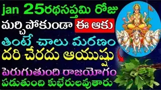 జనవరి 25 రథసప్తమి రోజు మార్చి పోకుండా ఈ ఆకును తింటే చాలు మరణం దరిచేరదు ఆయుష్షు పెరుగుతుంది రాజయోగం