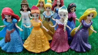 ASMR Most Popular Disney Princess Mattel Dolls   lots of colorful rainbow Dresses   unpacking toys