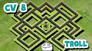 Layout Cv8 TROLL Farm D/E Atualizado - [TH8 TROLL Base] - CoC