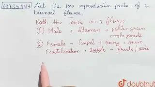List the two reproductive parts of a bisexual flower | CLASS 10 | QUESTION PAPER 2022 TERM 2 SET...