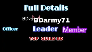 BD Top No.1 Guild BD71 BD Army71 Full Details-Guild Leader,Officer,Member _Free Fir_