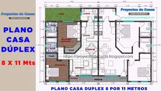 Casa D&uacute;plex 8 x 11 metros. El Plano viene con medidas