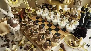 Bear Chess Whipped Chocolate Ganache Mini Cupcake FULL