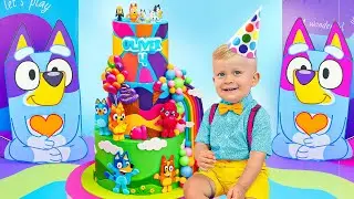 La festa per il 4&deg; compleanno di Oliver a tema BLUEY!