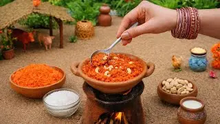 The world's smallest gajar halwa 🥕|carrot dessert| ASMR |Nisha mini cooking 