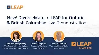 LEAP Webinar: DivorceMate in LEAP for Ontario and British Columbia