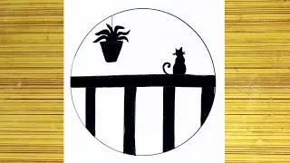 Beautiful Scenery Circle drawing /How to draw scenery / pencil drawing/ circle drawing /easy drawing