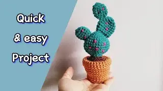 Crochet mini CACTUS Amigurumi pattern free Tutorial step by step for beginners