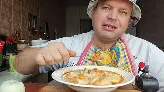 ОБЖОР суп из пельменей/завтрак/мукбанг