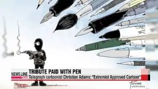 Cartoonists pay tribute to fallen colleagues at Charlie Hebdo   세계 언론&bull;만화가, &prime;항의 만