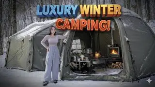 Winter Camping in Snow ❄️ | Cozy Tent with Fireplace 🔥 | Extreme Cold Camping Experience #handmade