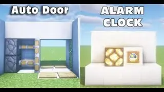 ⚒️ Minecraft: 3 Redstone Build Hacks (Working Alarm clock, Working Fountain,Auto Door)