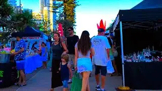 4K WALKING TOUR | Surfers Paradise BeachFront Markets | Cavill Lane | GOLD COAST AUSTRALIA. 9.12.23