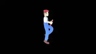 3D Cartoon Painter Turntable | Artist Rushing with Giant Pencil