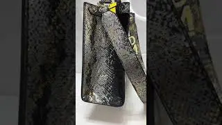 Snake Skin Texture Black & Gold Tote Bag