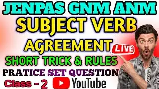 English Grammar for JENPAS GNM ANM 2026 | Subject Verb Agreement Class 2  Zero to Hero