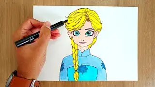 Como desenhar ELSA FROZEN Jeito mais F&Aacute;CIL | Como Dibujar Elsa FROZEN 