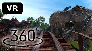360&deg; Dinosaur Roller Coaster Ride &ndash; Epic VR 🦖🎢 #Viral #JurassicPark #EpicAdventure