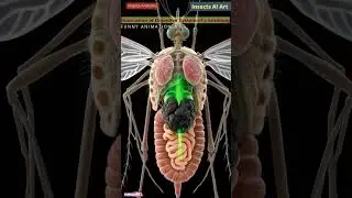 Microscopic Mosquito Digestive System Excretion Animation | Insects AI Art | 04