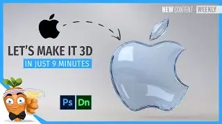 Best looking 3D glass icon with Photoshop and Dimension! Let's recreate series. Apple logo design!