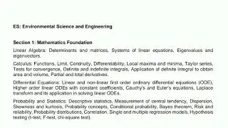 GATE 2021 Syllabus#ES : Environmental science,& Engineering