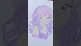 pink purple drawing #animeart #My art #haniart#artlovers#fypシ゚viral #viral short