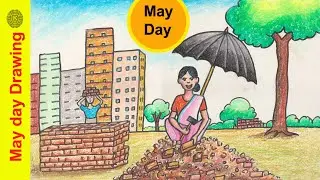 World labour day  May day drawing International workers day drawing easy labour day drawing-2