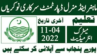 mines and minerals department punjab leatest jobs April 2022|today all jobs update