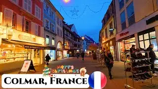 Walking in Colmar at Night 🇫🇷 | Magical Old Town 4K UHD | DJI Osmo Action Pro 5