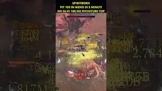 SPIRITBORN E' CRAZY PIT 105 IN MENO DI 5 MINUTI CLASSE S++ BEST BUILD SEASON 9 #diablo4 #shorts