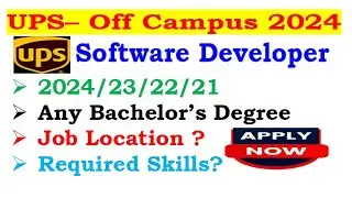 UPS is hiring 2024/23/22/21 Batch | Job Location? | Required Skills #jobupdates4u #itjobs