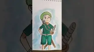 Drawing kid Zoro from OnePiece|#hakusenpaiart| #anime #drawing #shorts